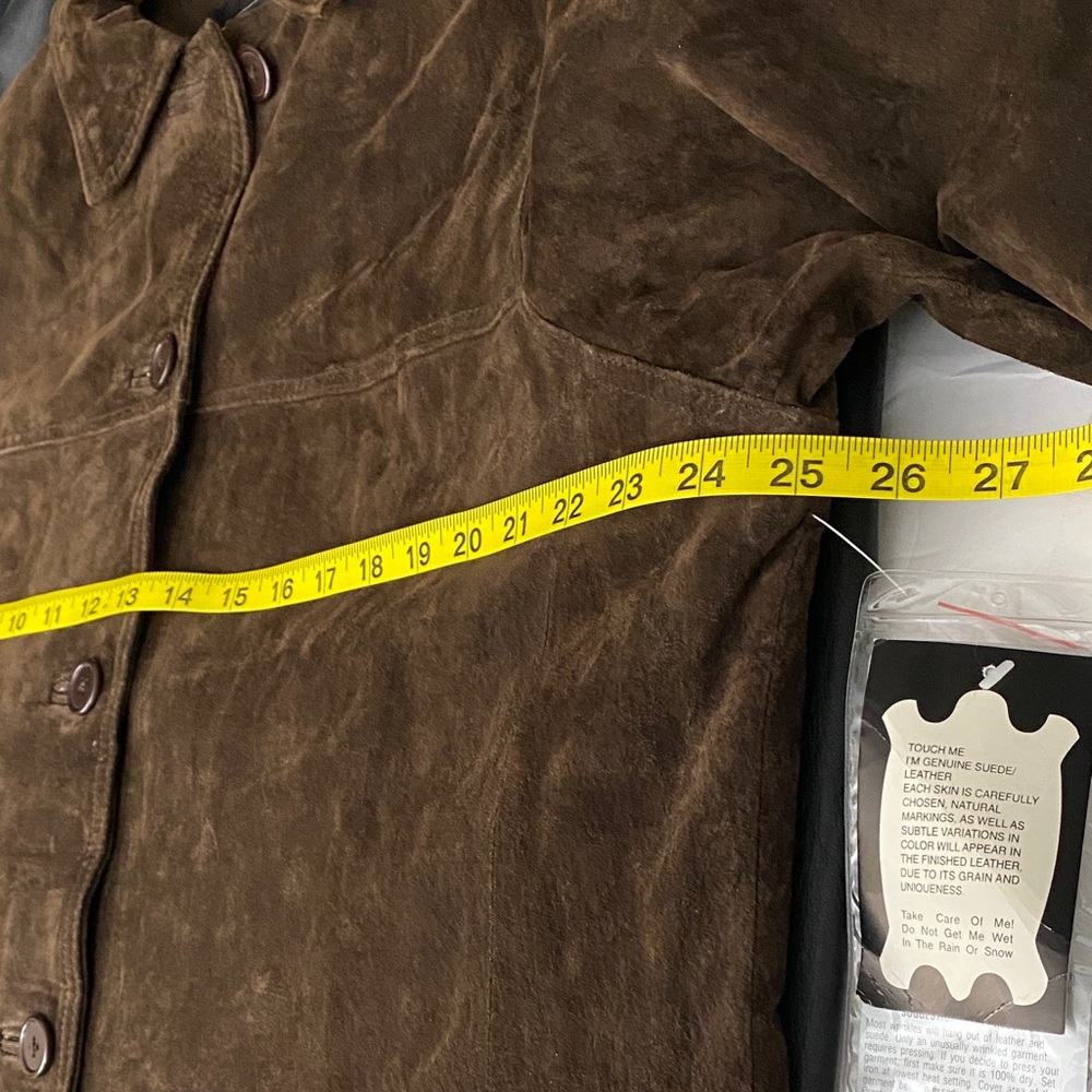 NWT Via Accenti Leather Duster Jacket Women A8 Brown Lined Western Suede Vintage - Picture 15 of 16